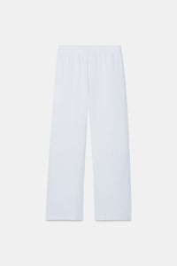 White Linen Drawstring Pants