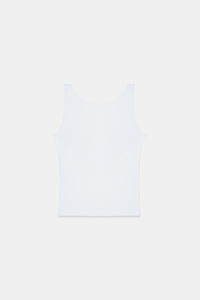 White Open-Back Polyamide Top