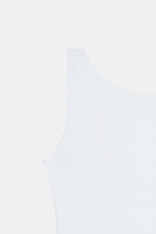 White Open-Back Polyamide Top