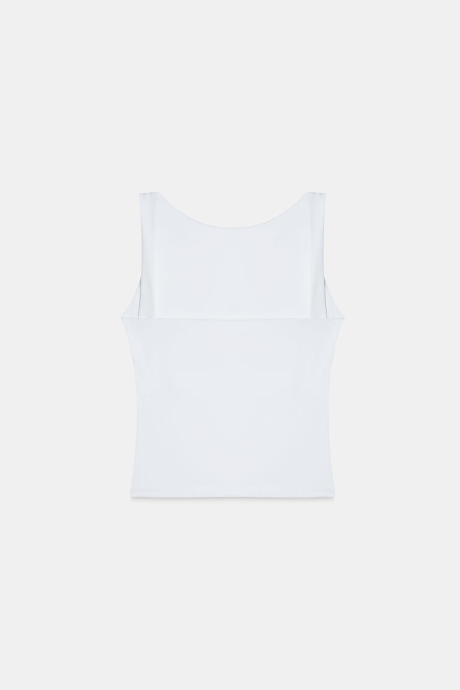 White Open-Back Polyamide Top