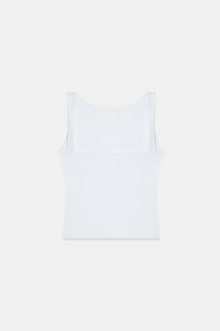 White Open-Back Polyamide Top
