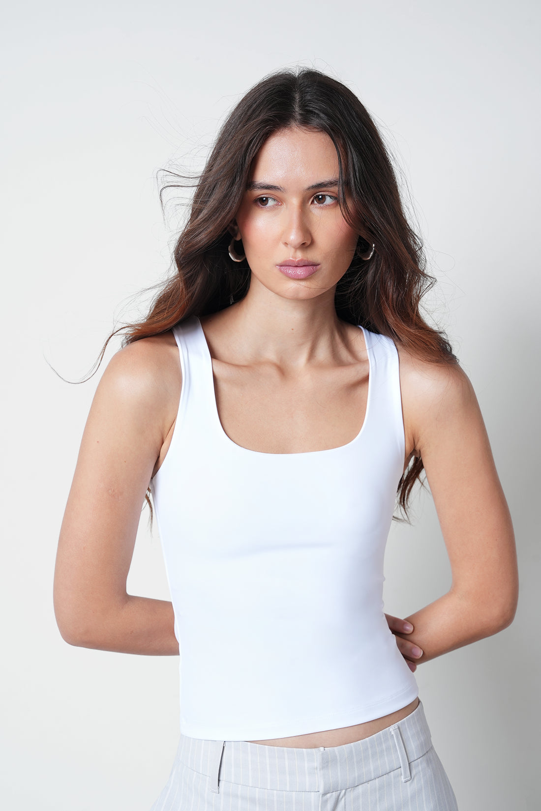 White Polyamide Tank Top