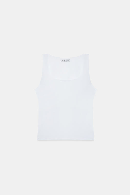 White Polyamide Tank Top