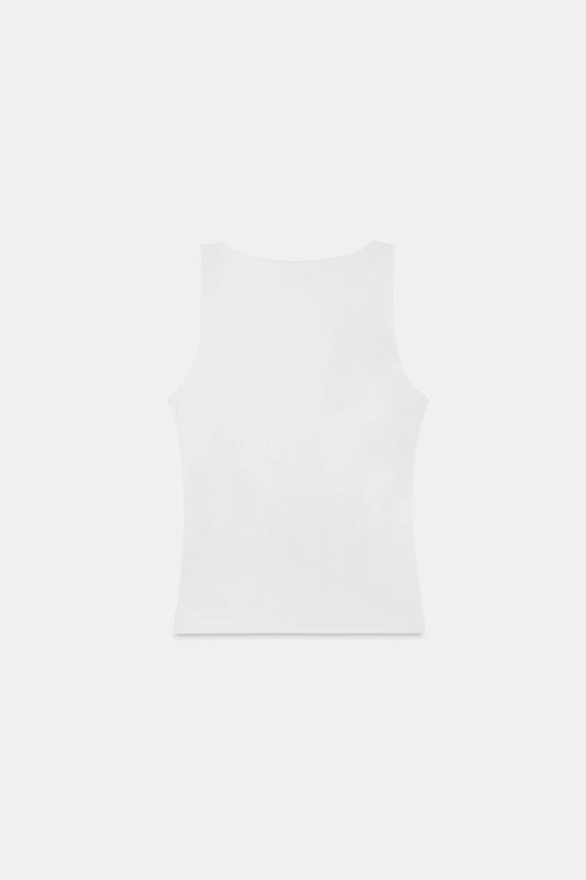 White Polyamide Tank Top