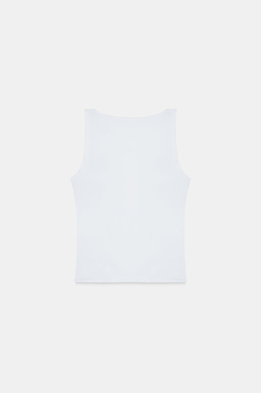 White Polyamide Tank Top