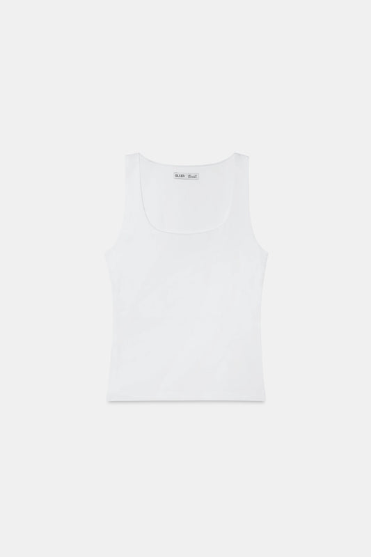 White Polyamide Tank Top