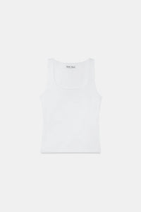 White Polyamide Tank Top