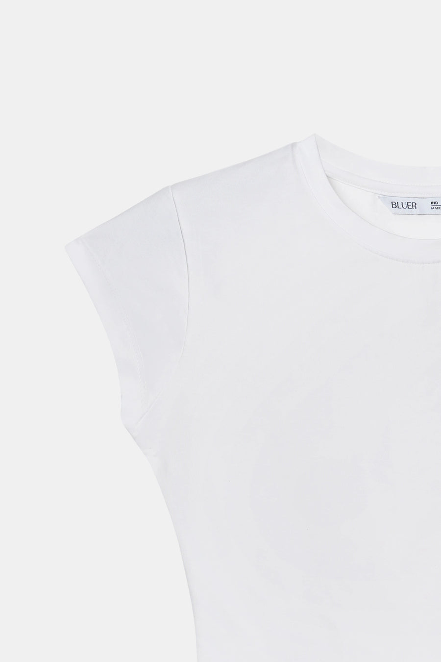 White Solid Fitted T-Shirt