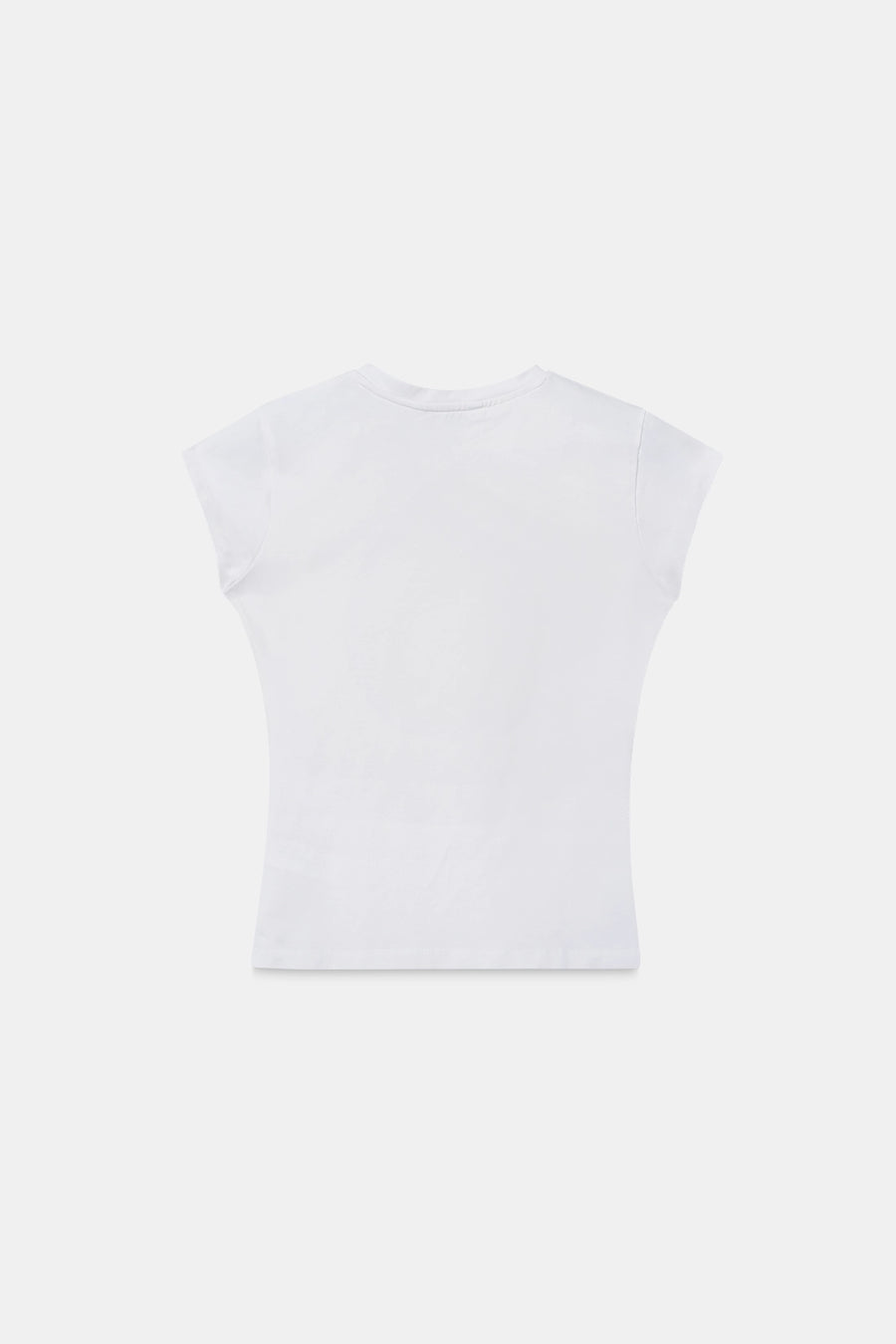 White Solid Fitted T-Shirt