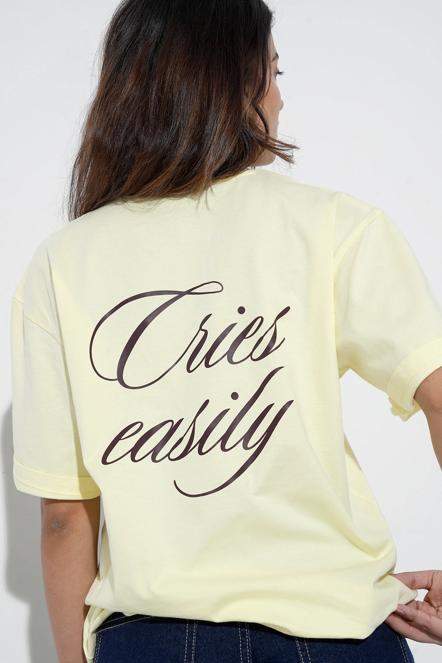 Yellow Graphic Oversized T-Shirt