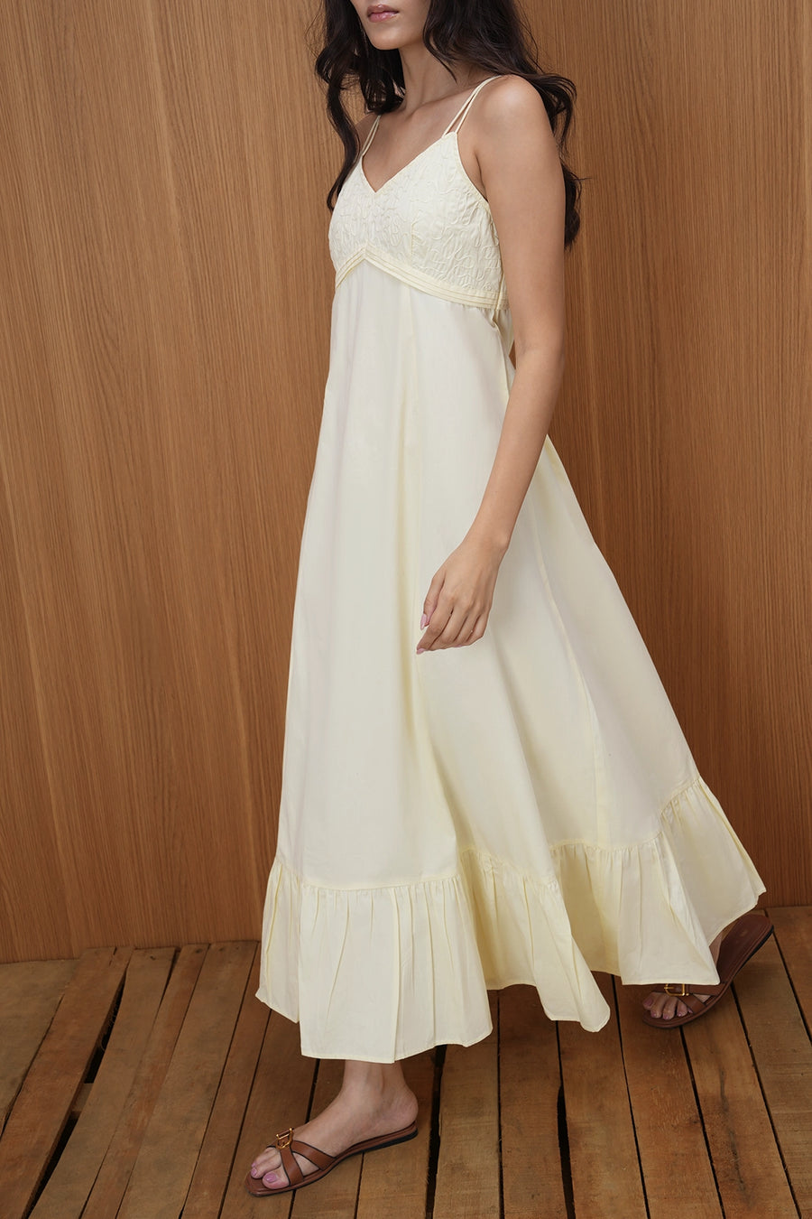 Yellow Panelled Maxi Dress
