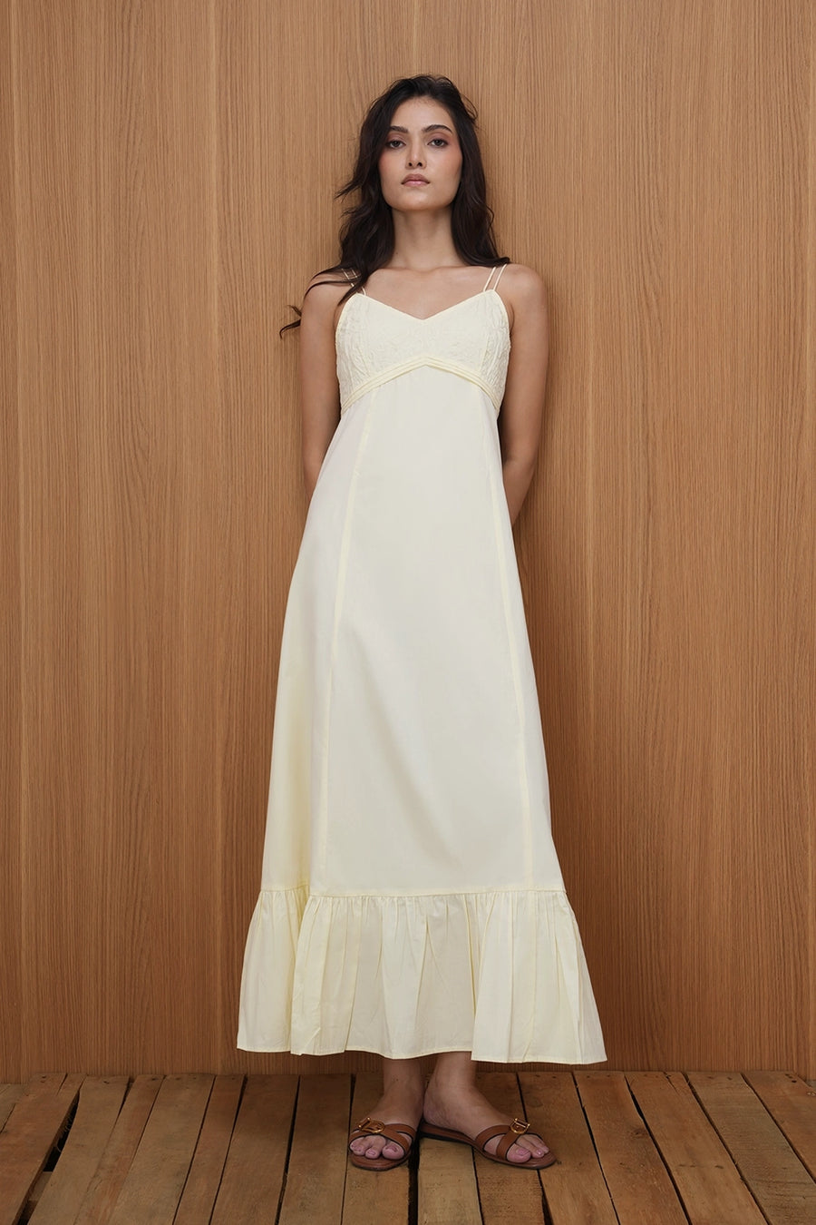 Yellow Panelled Maxi Dress