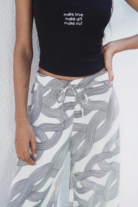 Printed Satin Pants