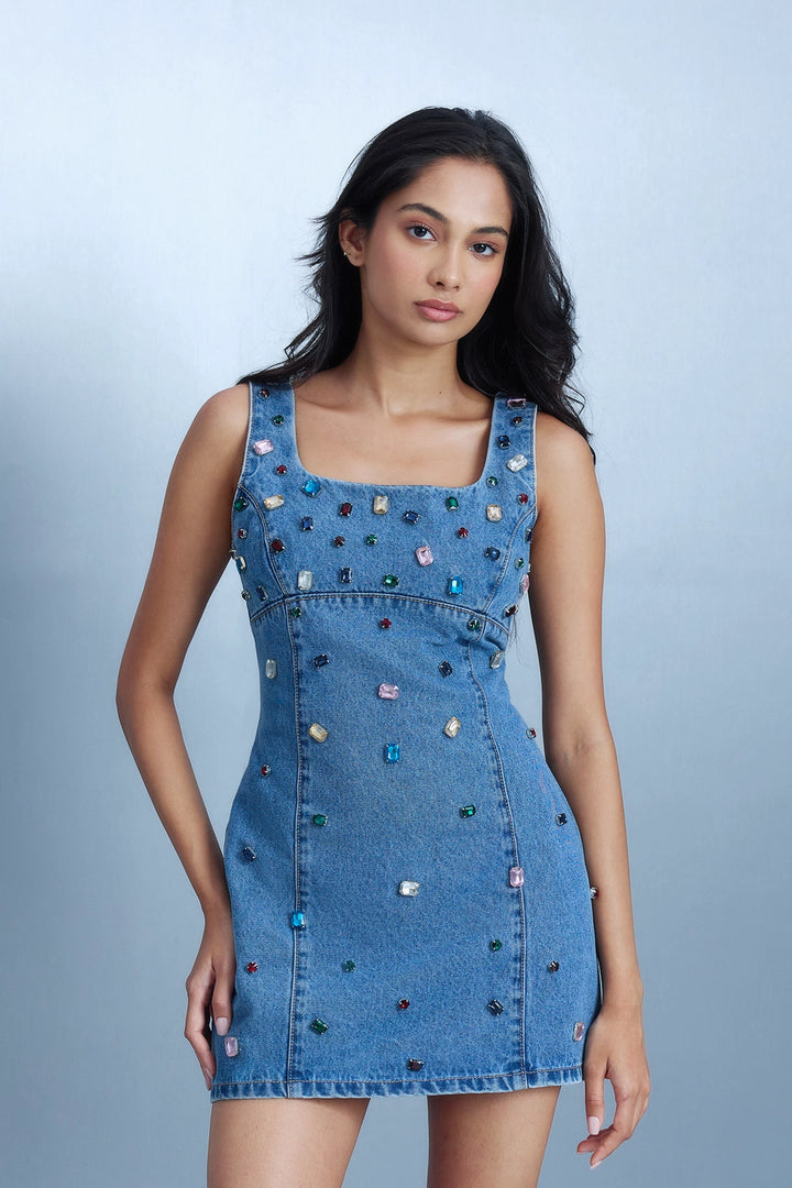 Handcrafted Gemstone Mini Dress