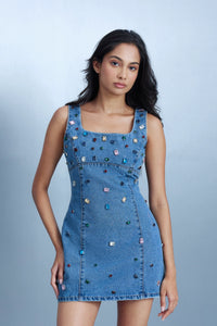 Handcrafted Gemstone Mini Dress