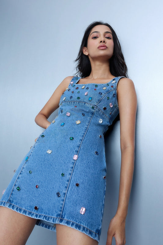 Handcrafted Gemstone Mini Dress
