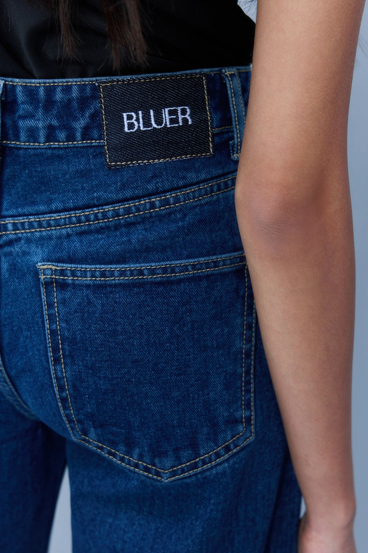 Bow Studded Straight-Leg Jeans