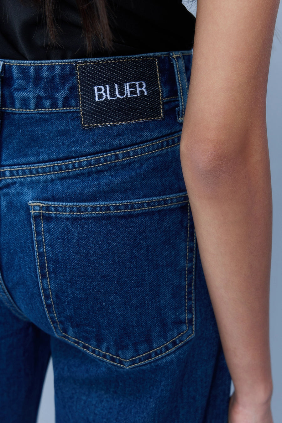 Bow Studded Straight-Leg Jeans