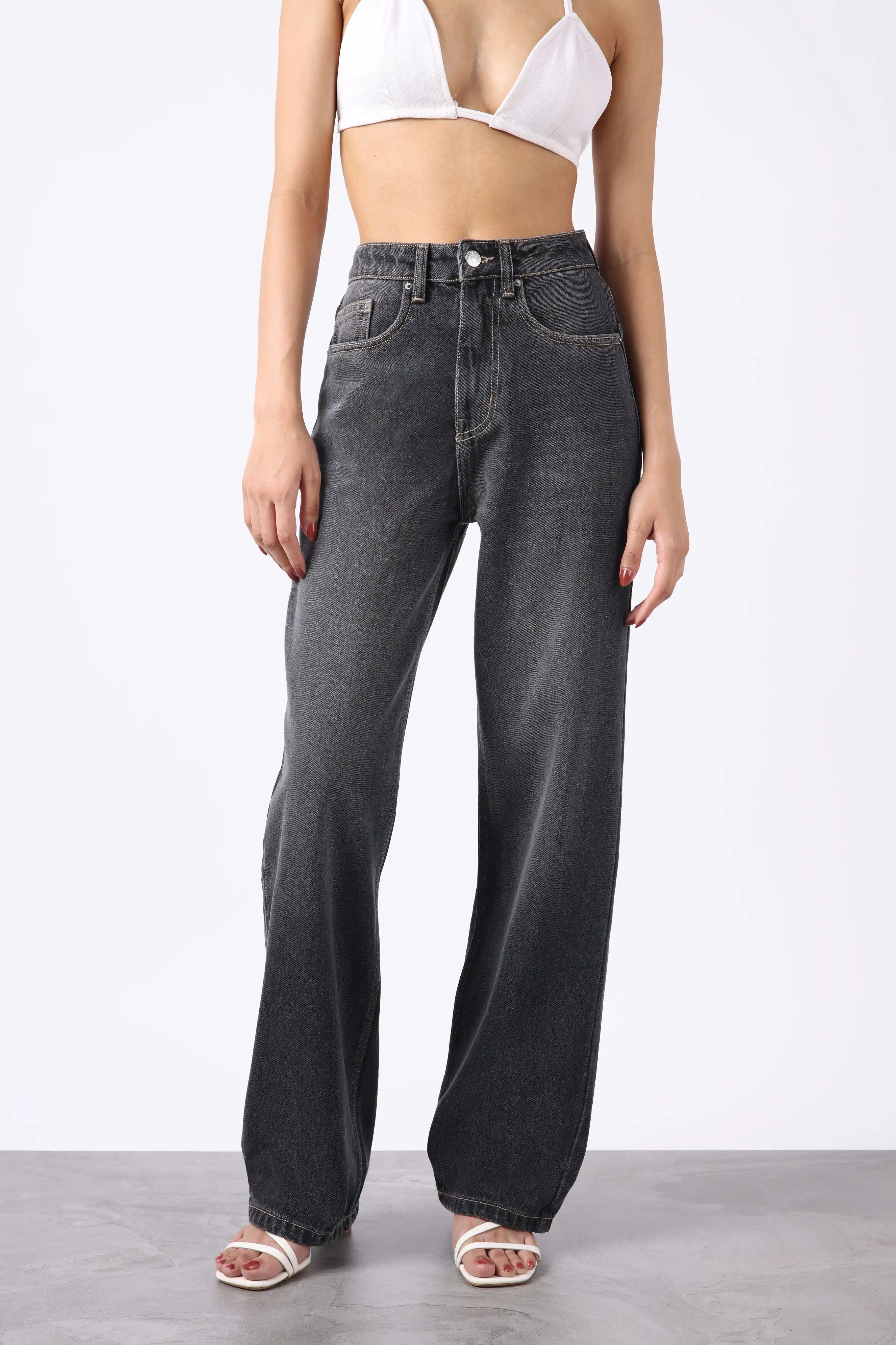 Charcoal Straight Fit Jeans