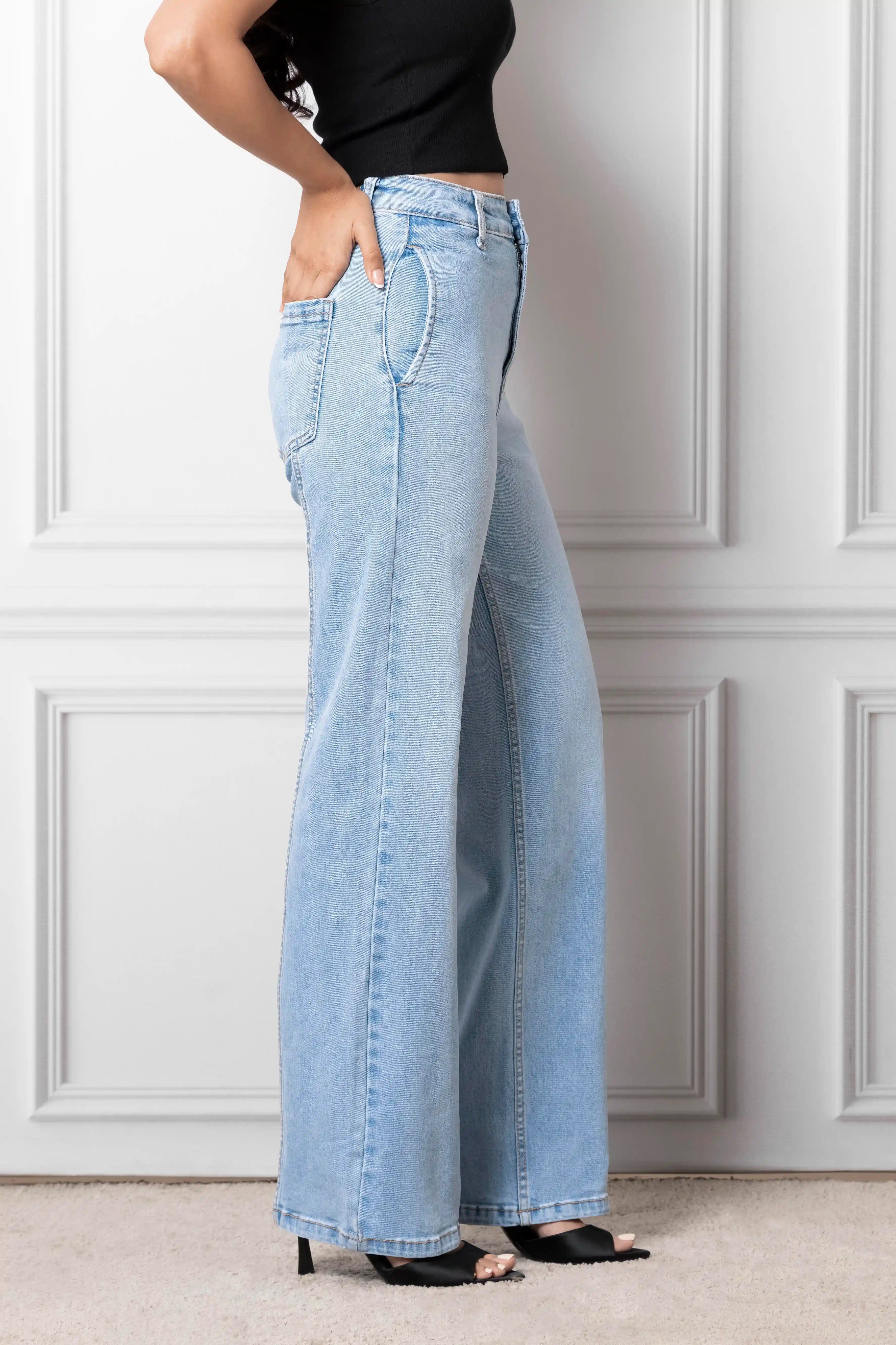 Bright Blue Straight Fit Jeans