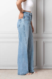 Blue Cross Pleated Straight Fit Jeans