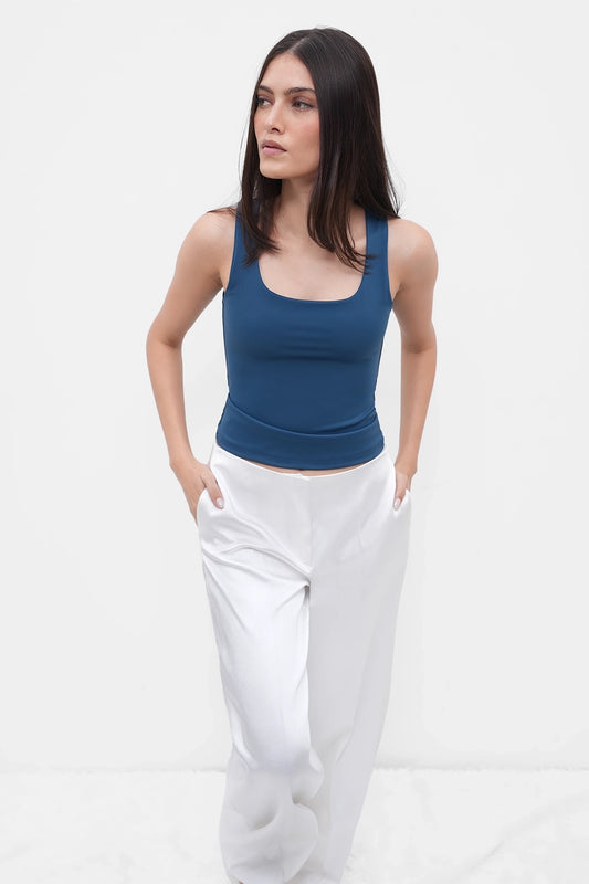 Teal Polyamide Tank Top