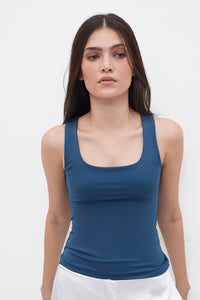Teal Polyamide Tank Top