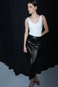 White Deep-Back Polyamide Bodysuit