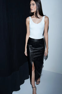 White Deep-Back Polyamide Bodysuit