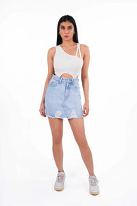 Blue Denim Skirt Bluer