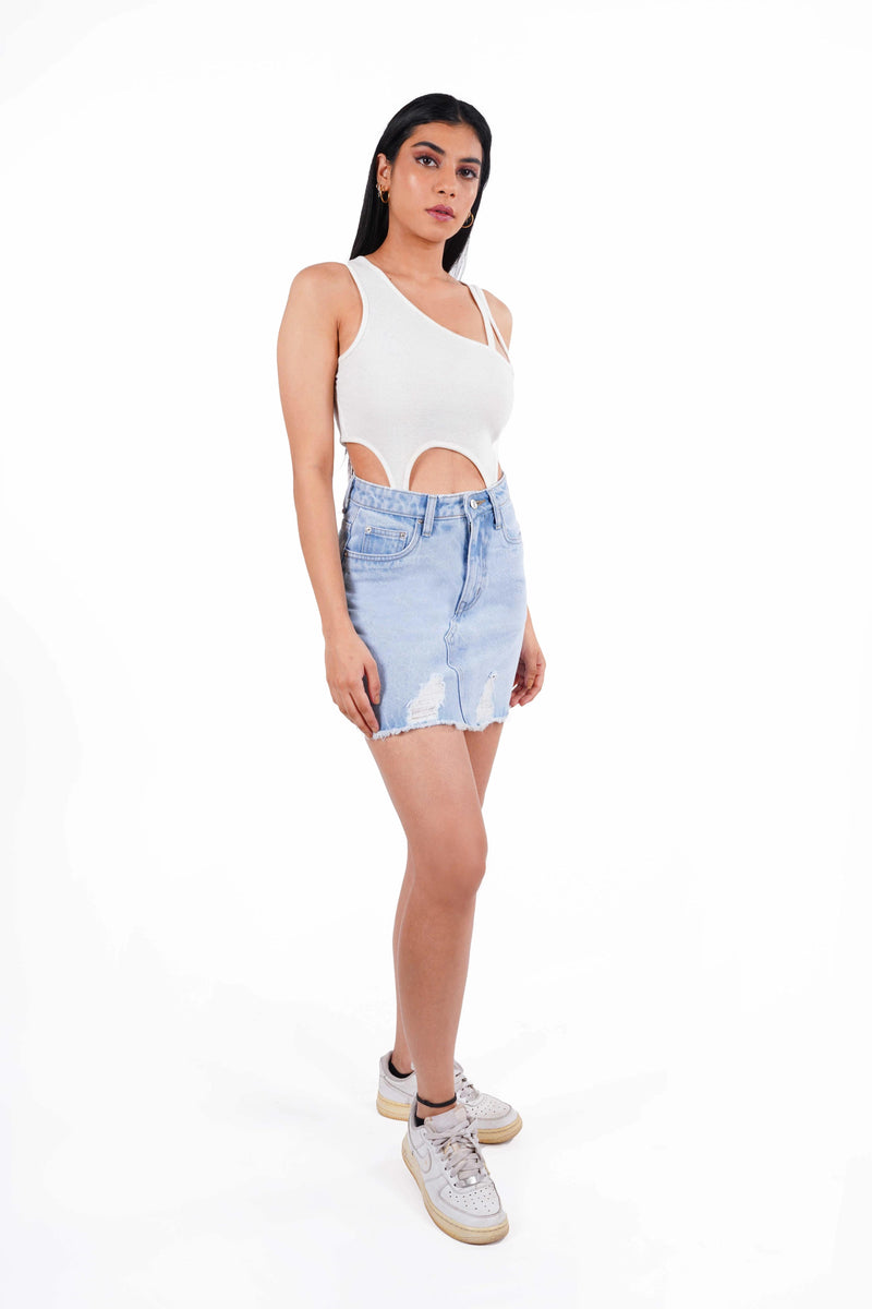 Blue Denim Skirt Bluer