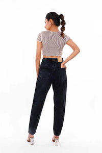 Charcoal Mom Fit Jeans Bluer