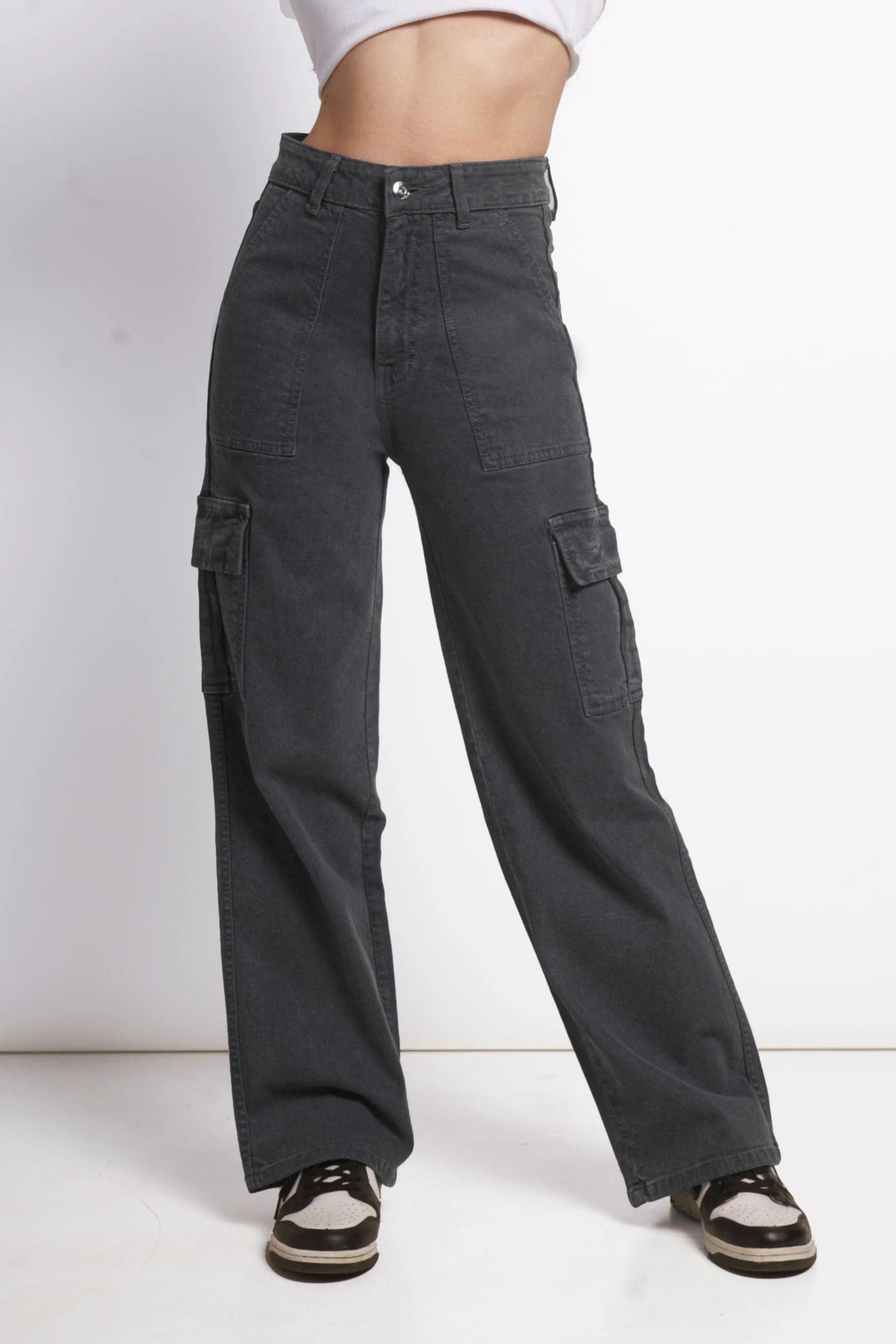 Charcoal Grey Cargo Denim