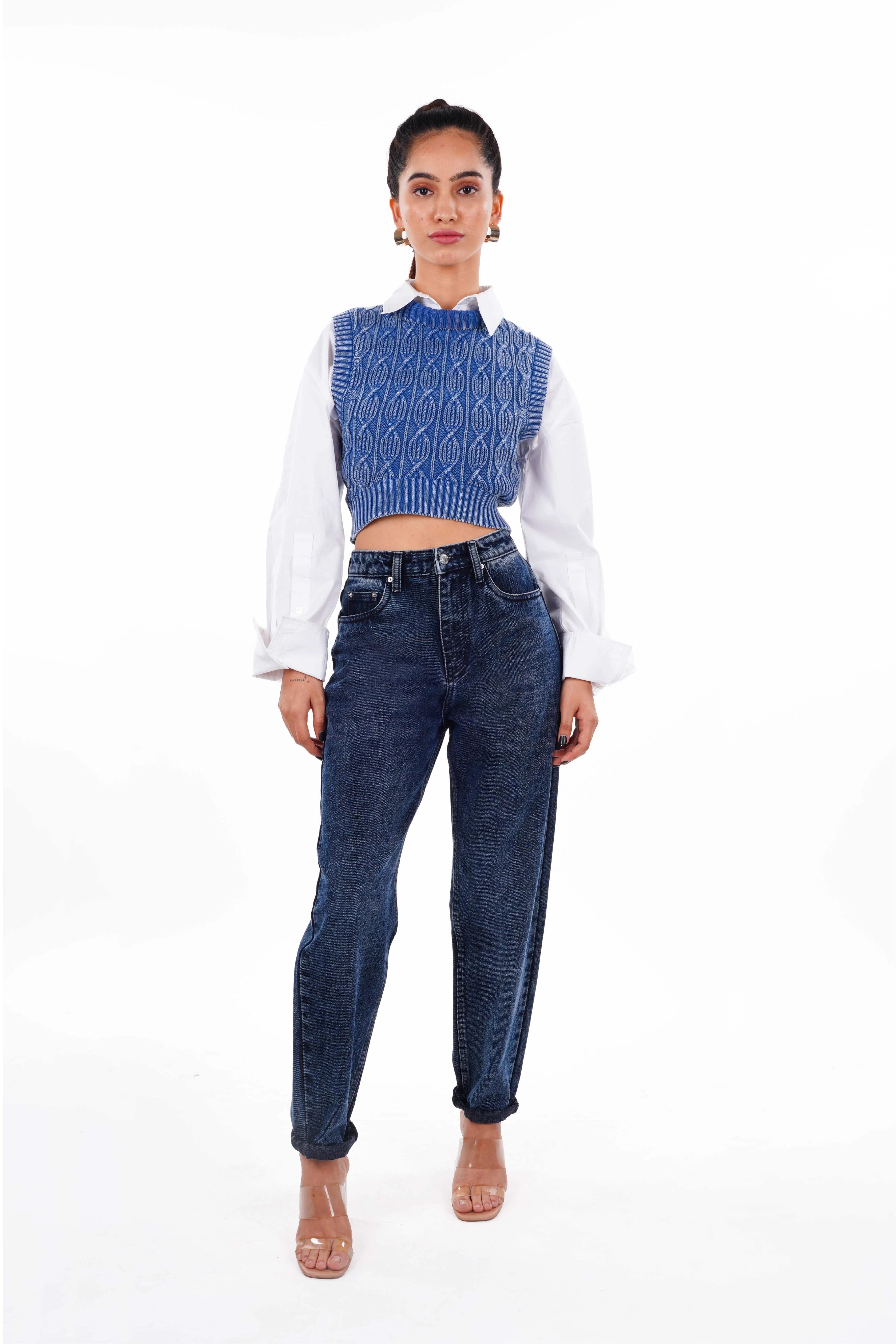 Midnight Blue Mom Fit Jeans Bluer