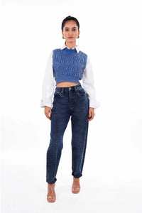 Midnight Blue Mom Fit Jeans Bluer