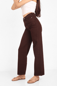 Mocha Brown Straight Fit Jeans Bluer